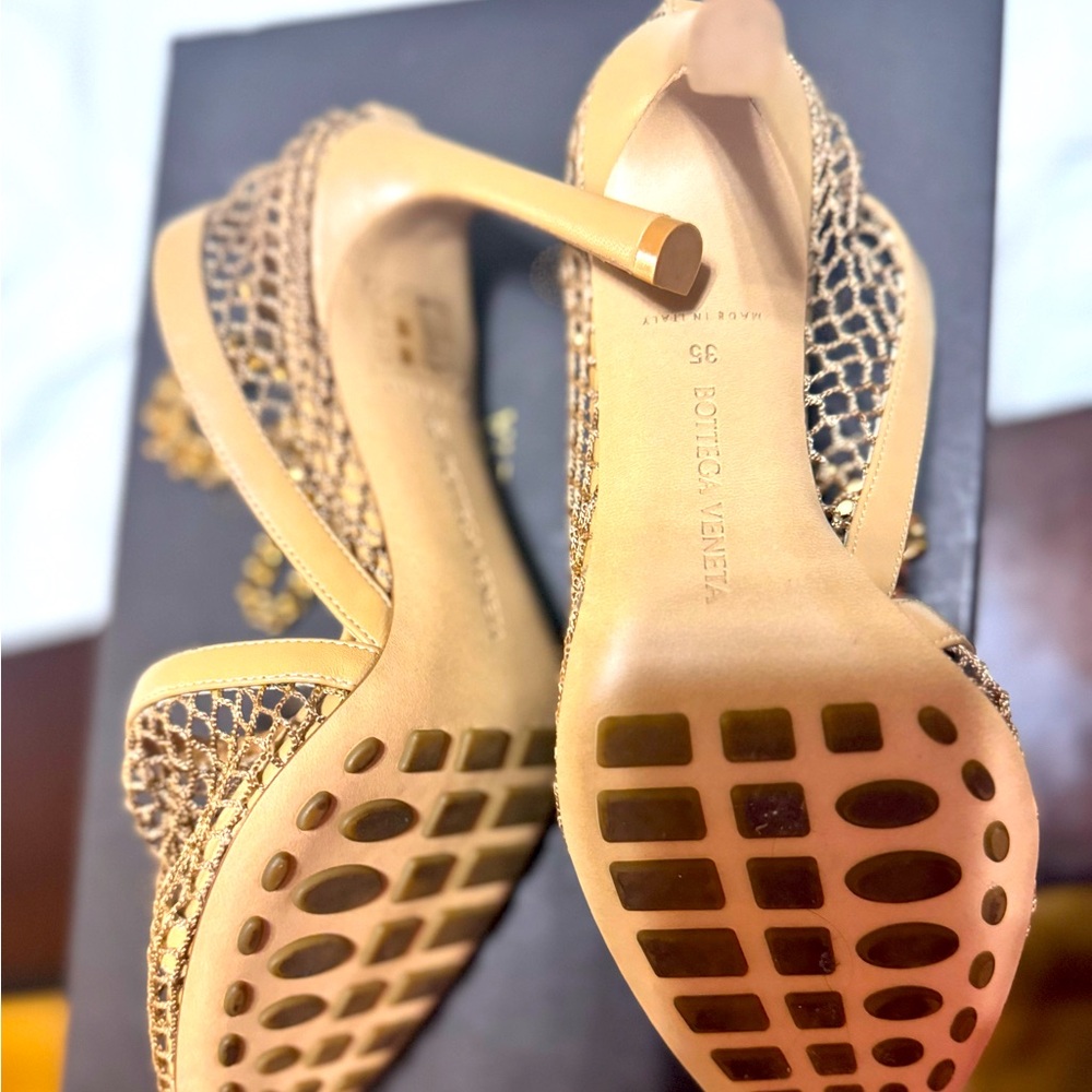 Bottega Veneta Womens 35 Mesh Chunky Chain Trimmed D'orsay Pump Heels Shoes